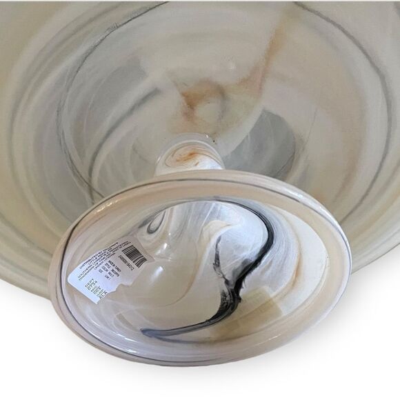 Southern Living Dilllard’s Multi Neutral Color Swirl Glass Cake Stand Pedestal - Picture 14 of 16